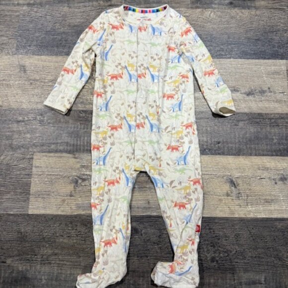 Magnetic Me 12-18 Months Footie Pajamas Dinosaur Print - Picture 1 of 4